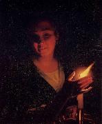 Godfried Schalcken Young Girl with a Candle oil painting on canvas
